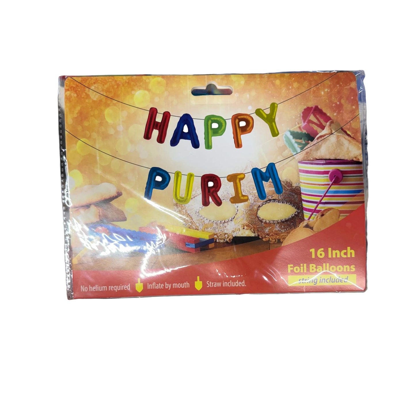Happy Purim 16 Inch Foil Balloons