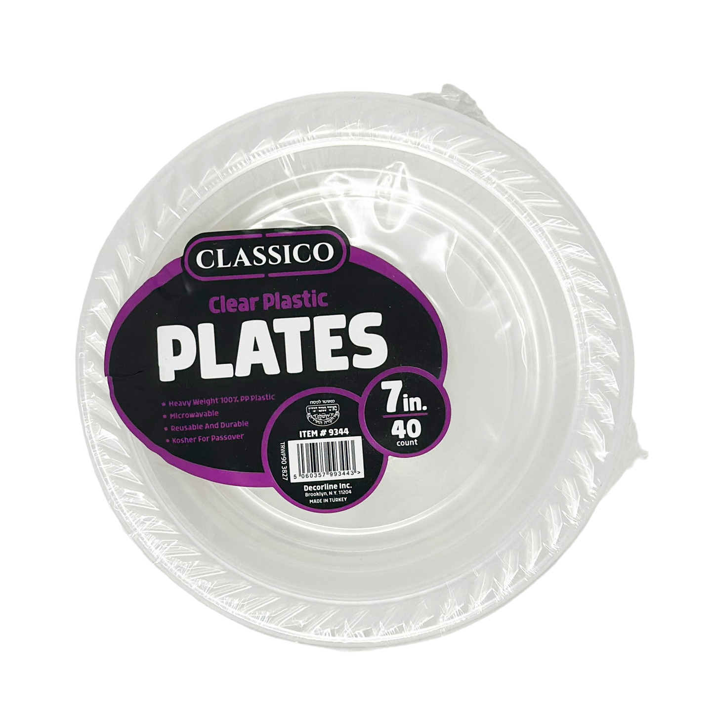 Classico Clear Plastic Plates 7" 40ct