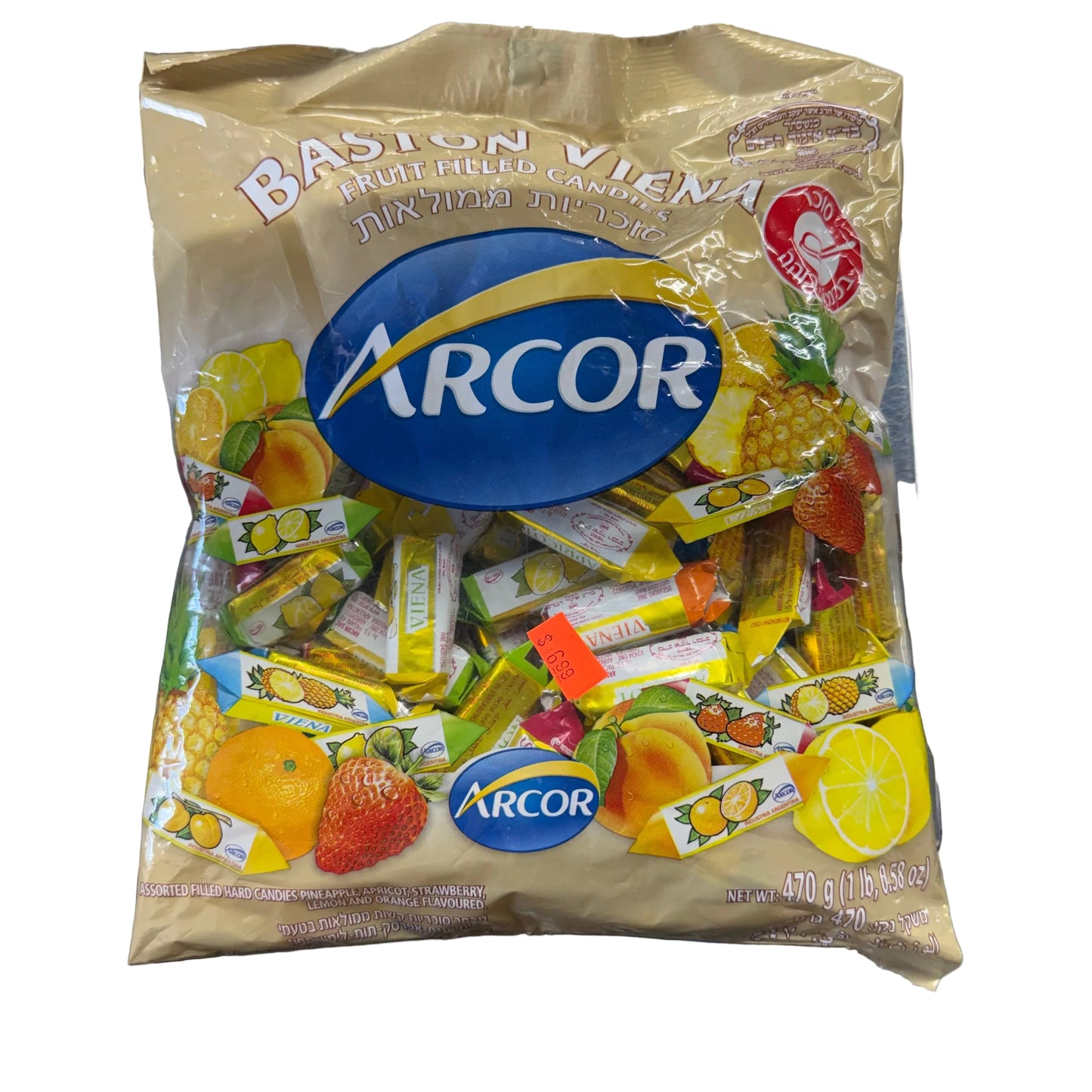 Packaged assorted candies with Arcor branding 