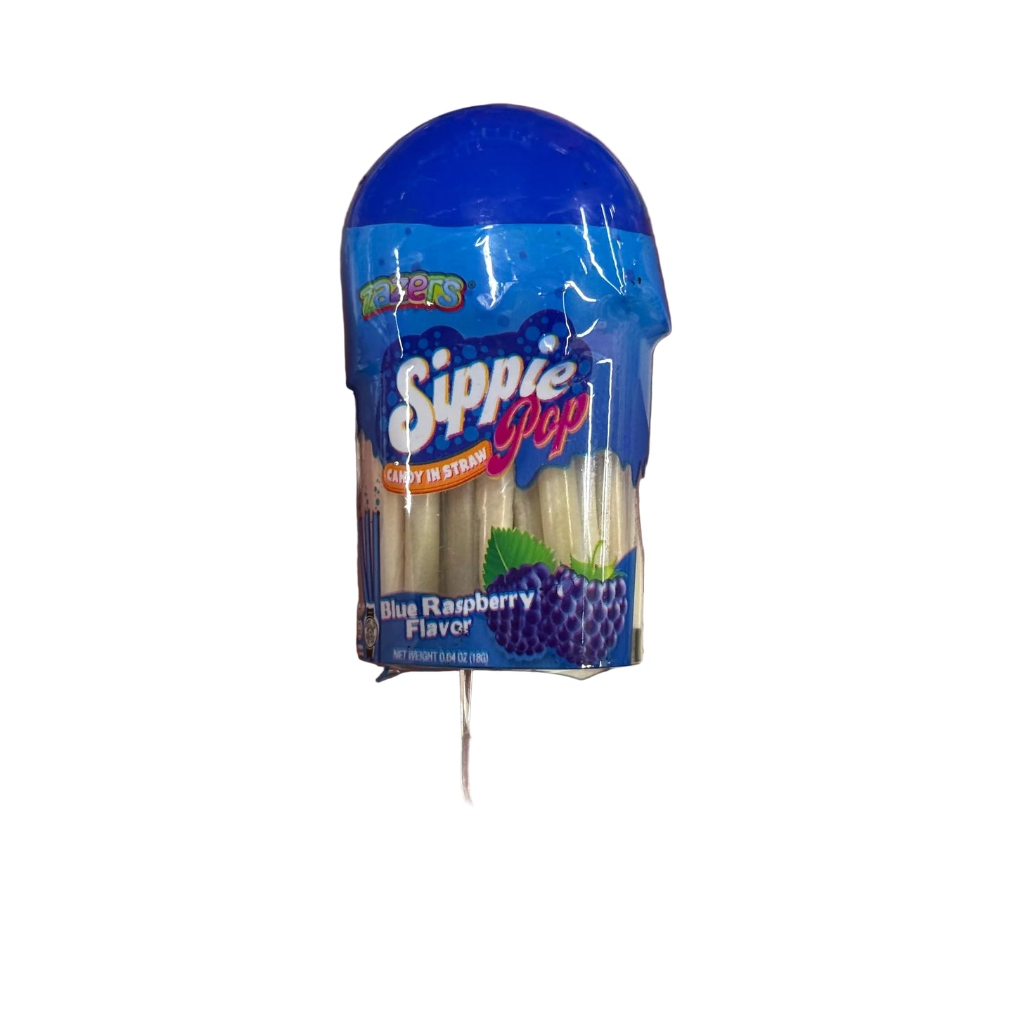 Zazers Sippie Candy Straws Blue Raspberry