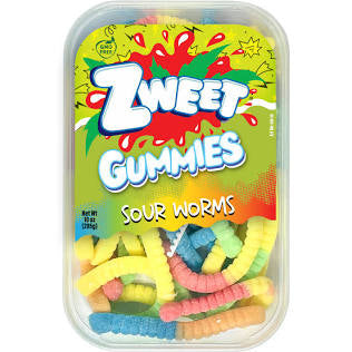 Zweet Gummies Sour Worms 10 oz