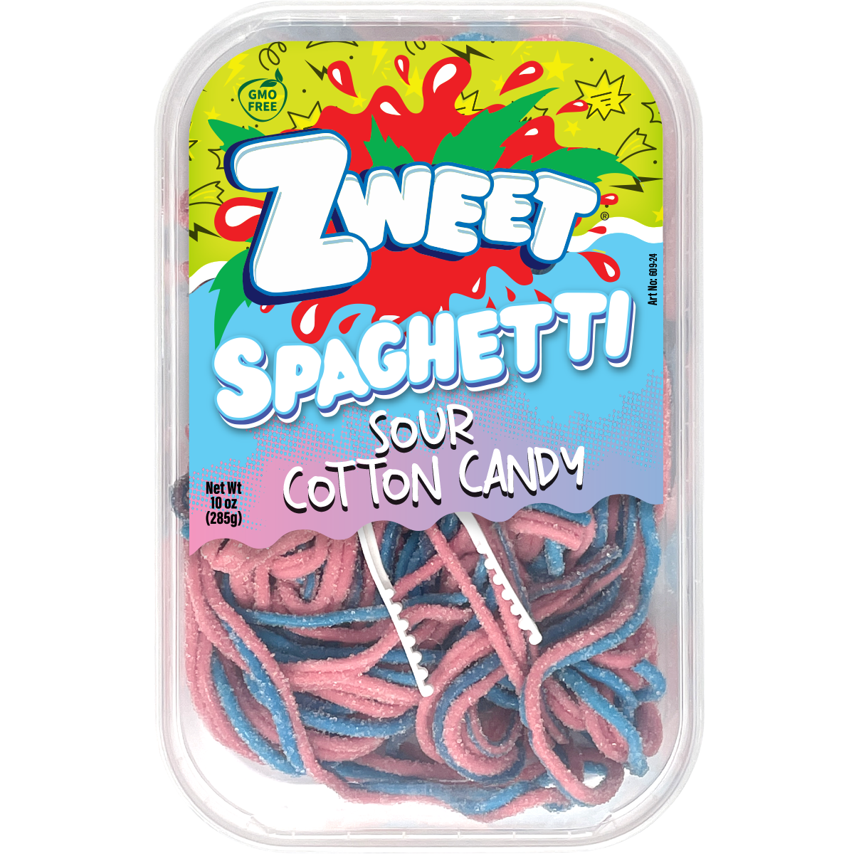 Zweet Sour Silly Spagetti Cotton  Candy 10 oz