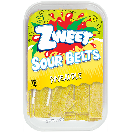 Zweet Sour Belts Pineapple 10 oz
