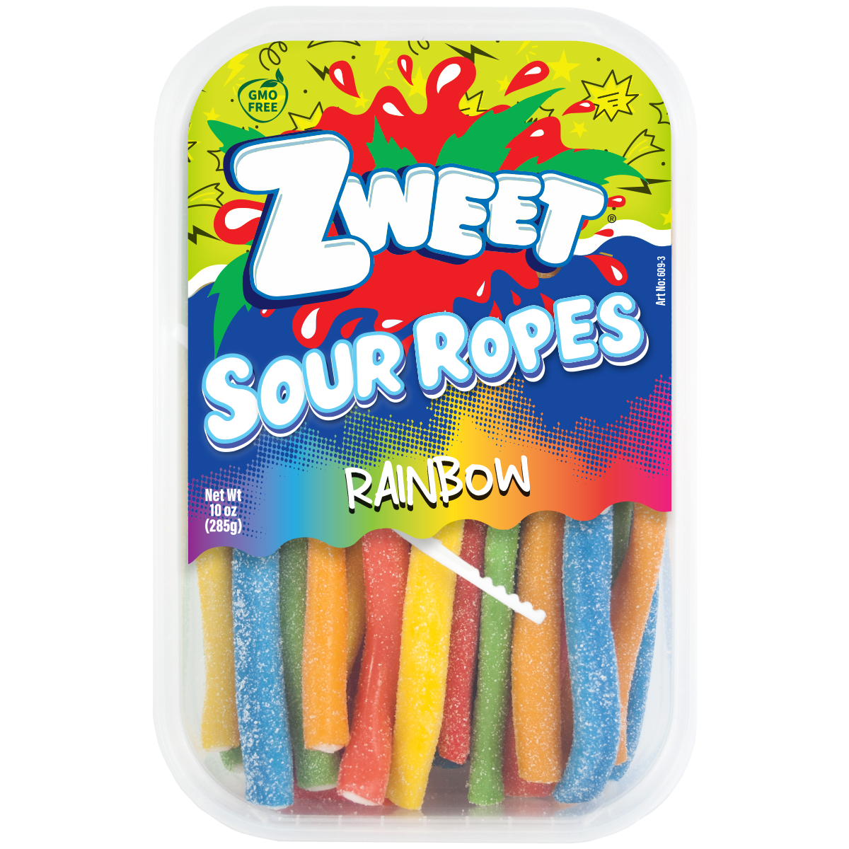 Zweet Filled Sour Ropes Rainbow 10 oz