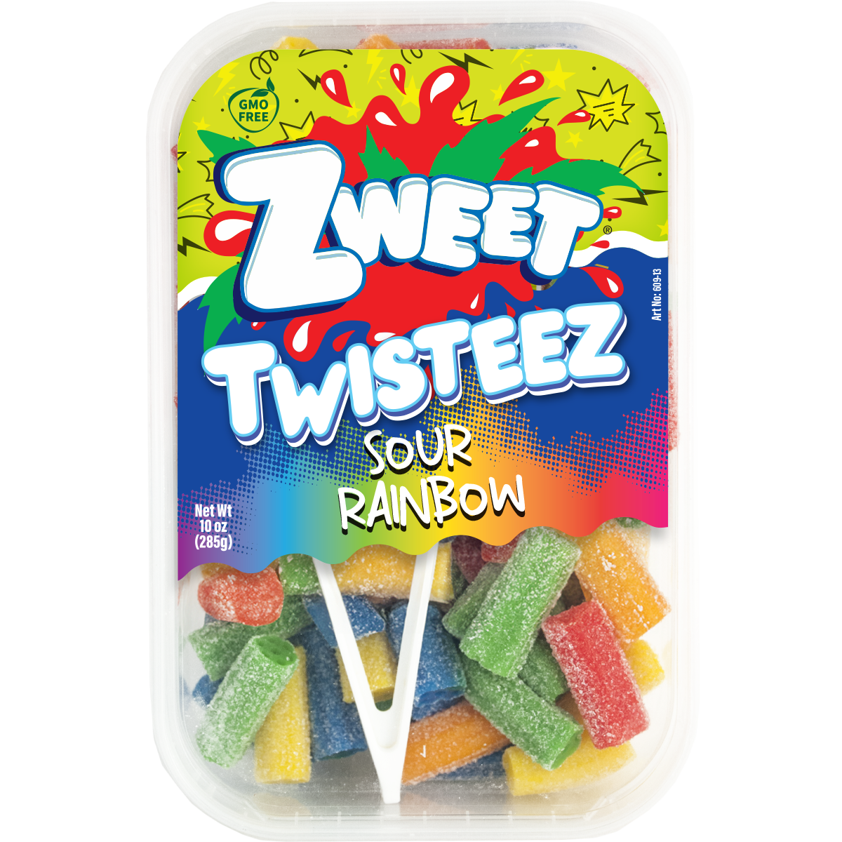 Zweet Filled Sour Rope Bites Rainbow 10 oz