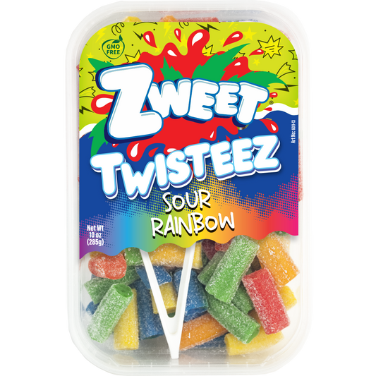 Zweet Filled Sour Rope Bites Rainbow 10 oz