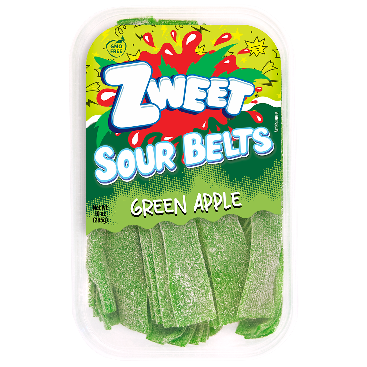 Zweet Sour Belts Green Apple 10 oz