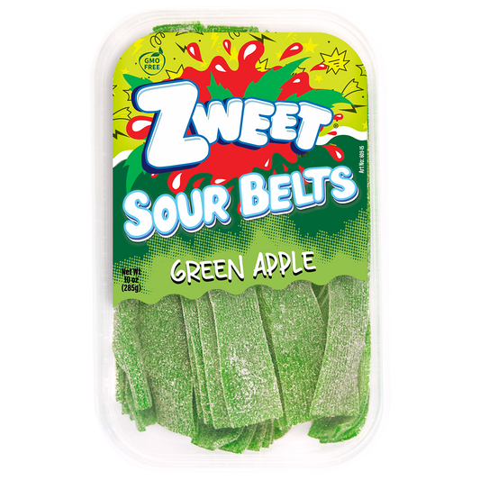 Zweet Sour Belts Green Apple 10 oz