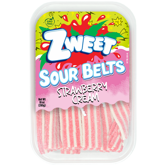Zweet Sour Belts Strawberry Cream 10 oz