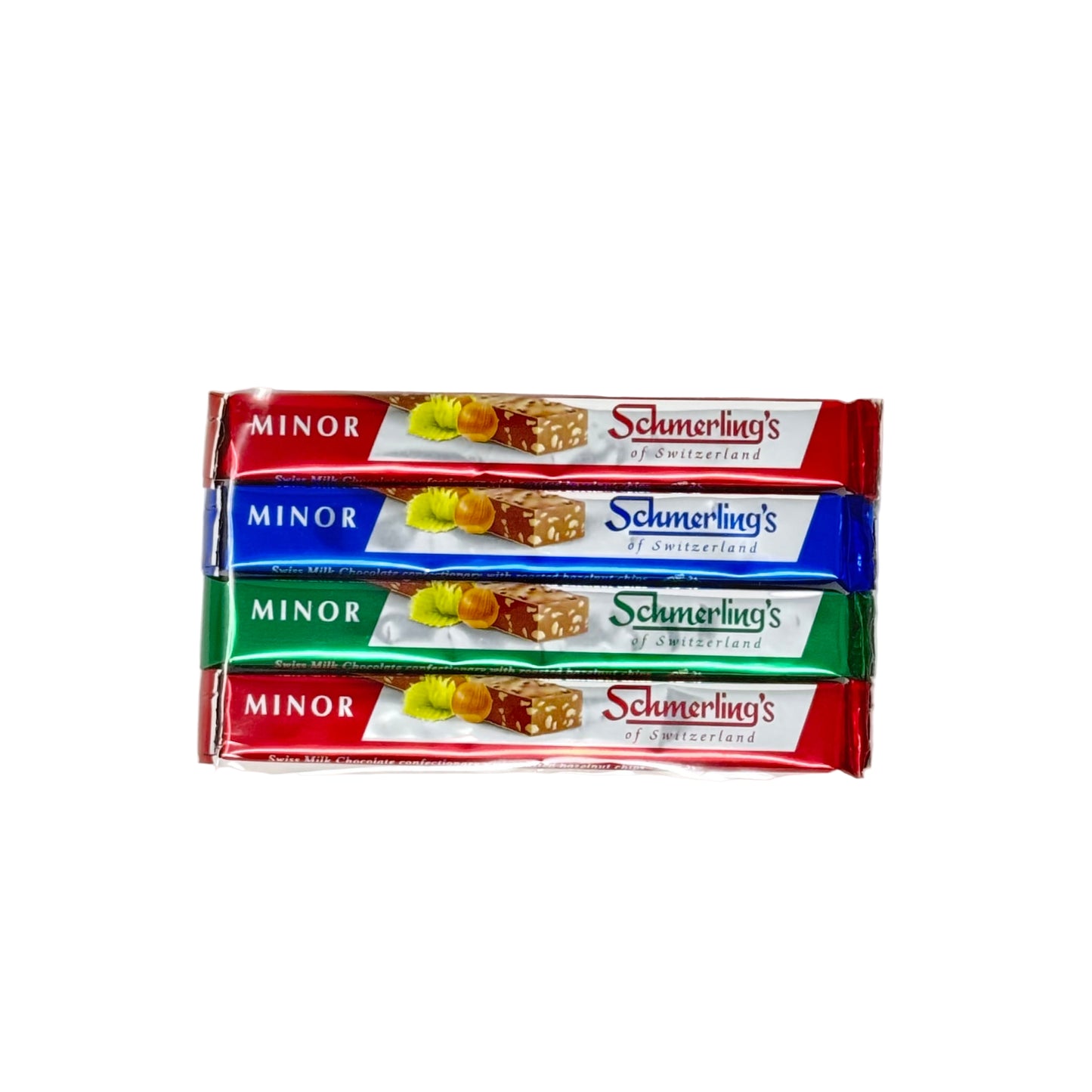 Pack of Schmerling's chocolate bars in various flavors on a white background