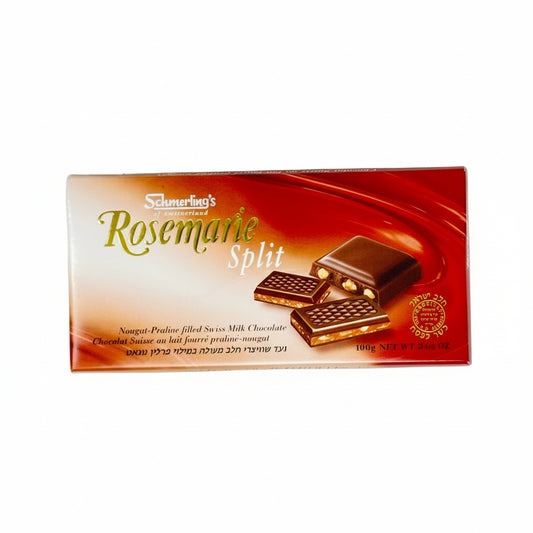 Schwarzkopf Rosemarie Split chocolate bar packaging on a white background
