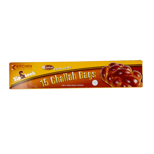 Box of 15 Challah Bags with a yellow label on a white background