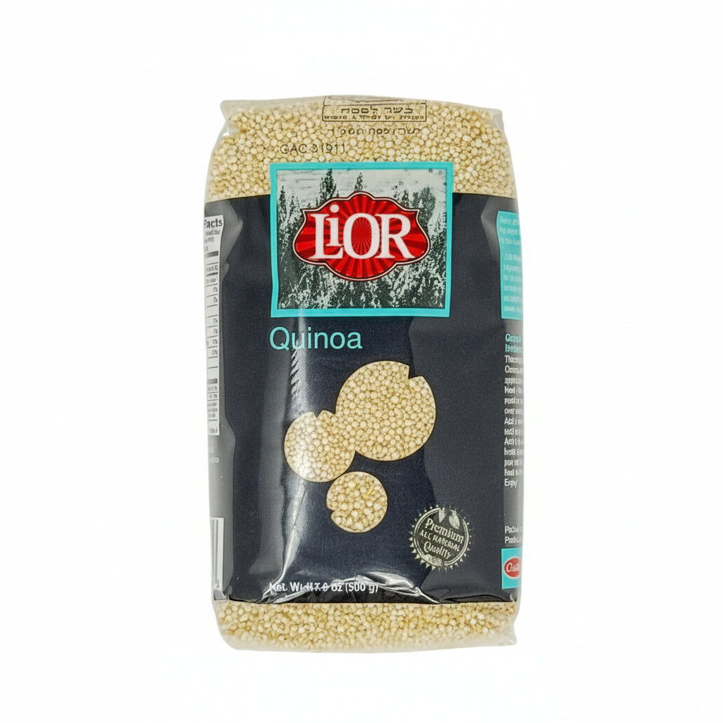 Bag of Lior quinoa on a white background