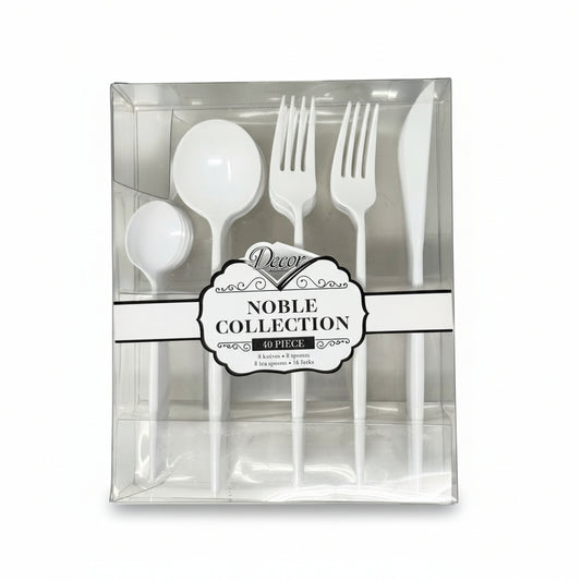 Packaged cutlery set with 'Noble Collection' label on a white background