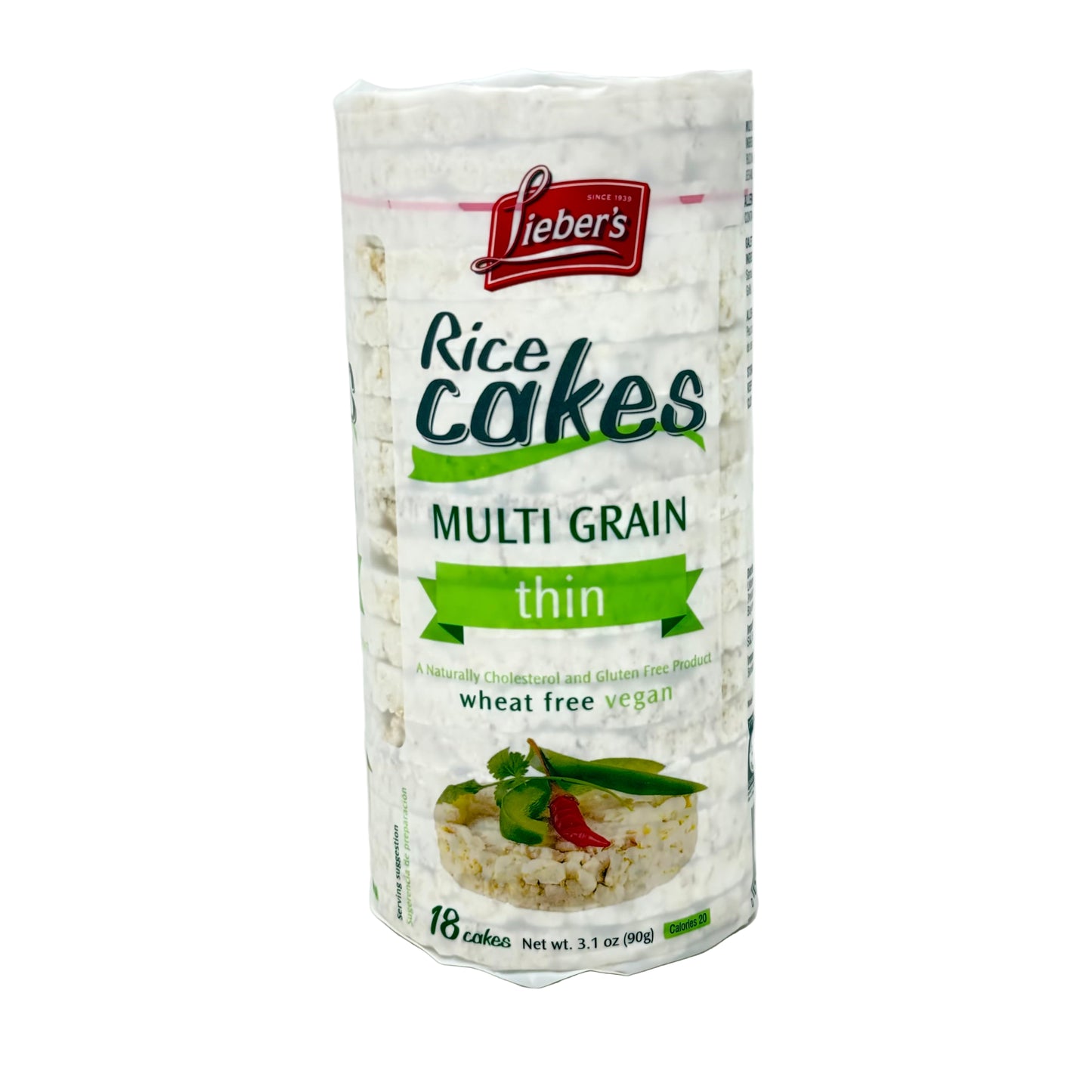 Lieber's Multi Grain Thin Rice Cakes packaging on a white background