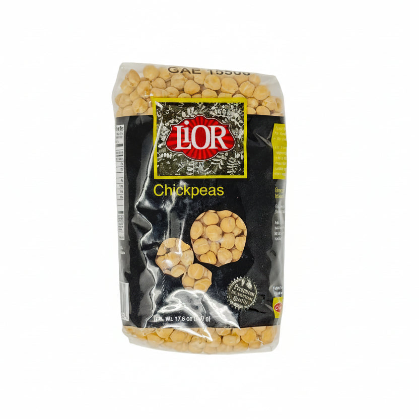 Bag of Llor chickpeas on a white background