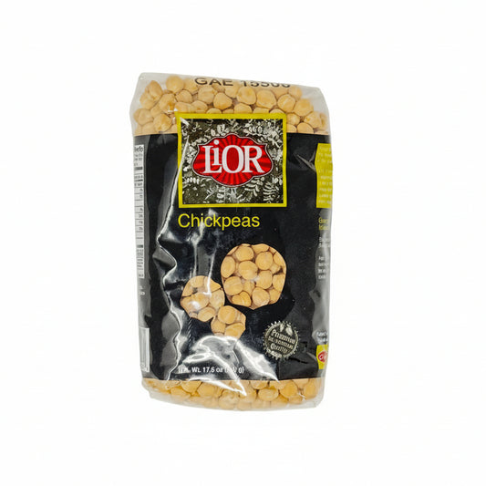 Bag of Llor chickpeas on a white background