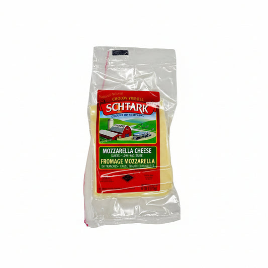 Packaged Schtark Mozzarella Cheese on a white background