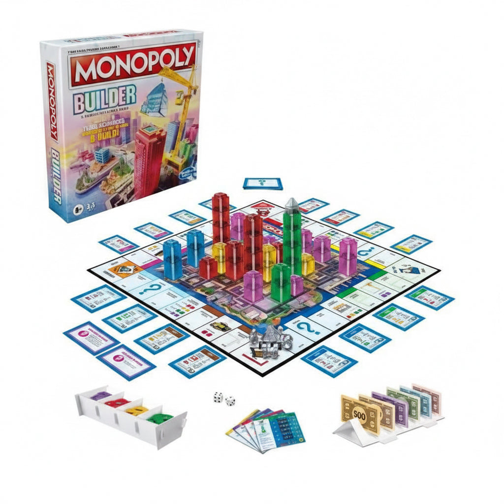 Monopoly Builder Board Game, Board Games for Kids and Adults