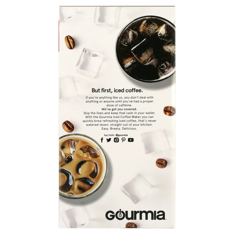Gourmia Iced Coffee Maker with Reusable Tumbler 25 oz Brew Over Ice