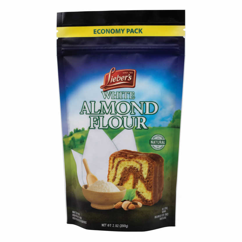 Packaging of Lofeher's Almond Flour on a white background