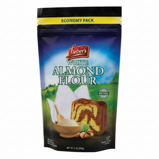 Packaging of Lofeher's Almond Flour on a white background