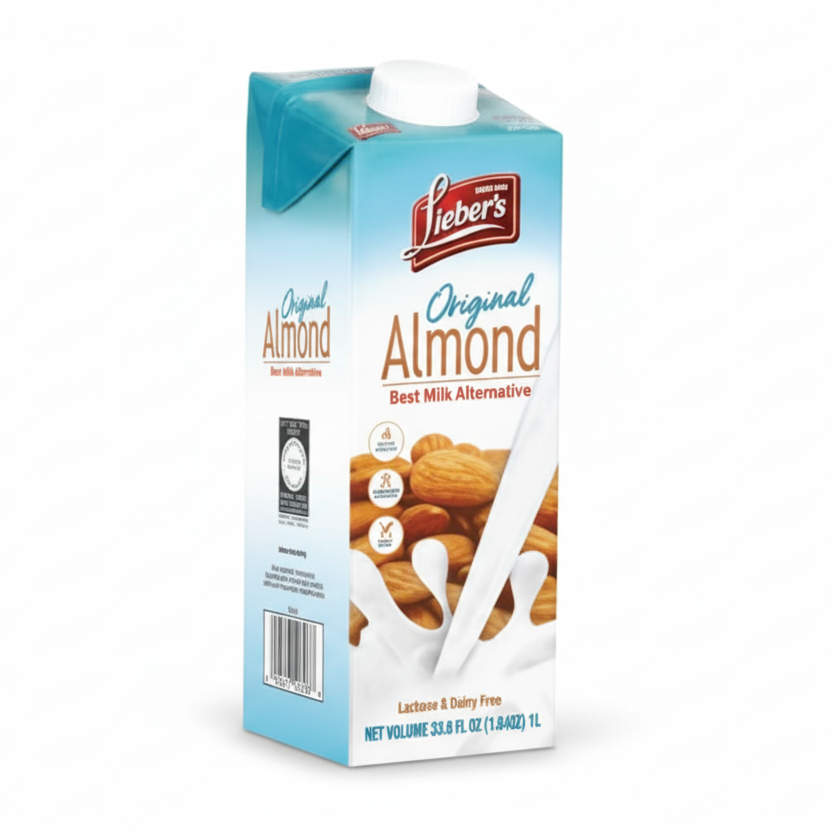 Box of Lебер's Original Almond milk alternative on a white background
