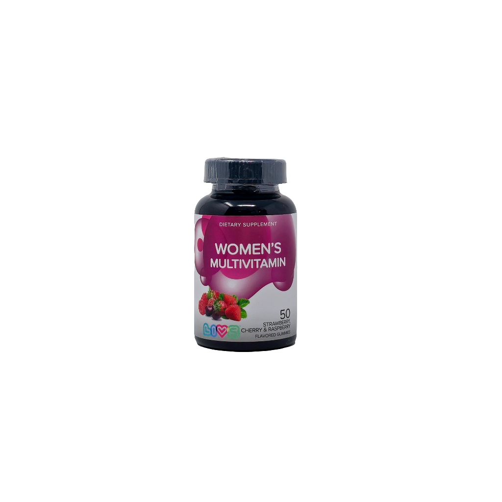 LIVS Women's Multivitamin Dietary Supplement Strawbeey,Cherry & Rasperry 50 Gummies 16 oz