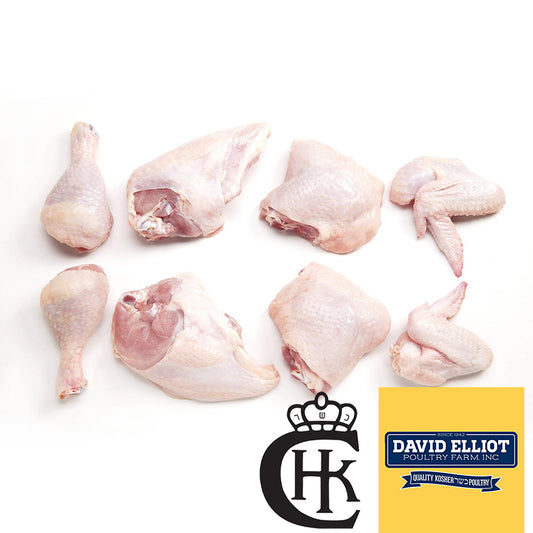 David Elliot Chicken Cut In 8 Frozen $5.99/lb