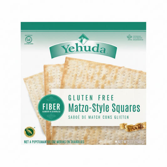 YEHUDA GLUTEN FREE HIGH FIBER MATZO SQUARES - Passover