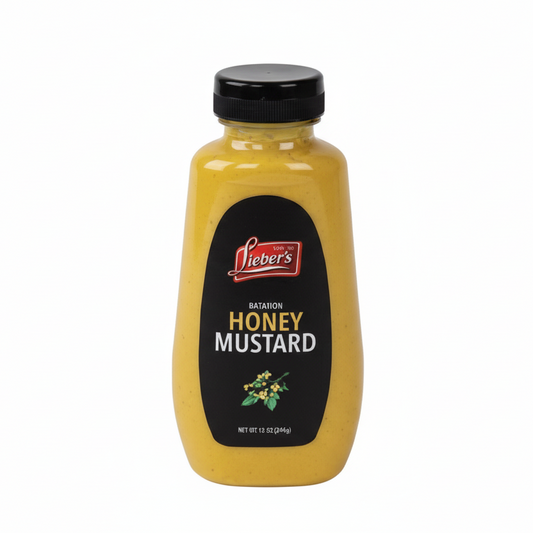 Bottle of  Honey Mustard on a white background