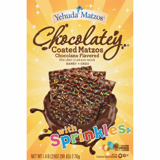 YEHUDA CHOCOLATE COVERED MATZO WITH SPRINKLES - Passover