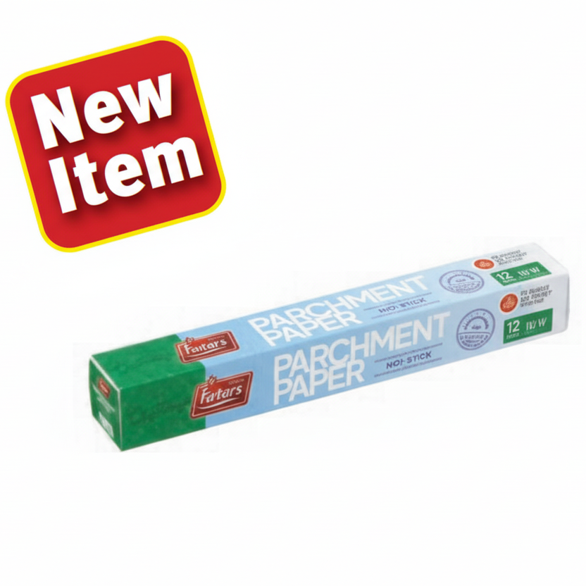Box of Tovolo Parchment Paper with a 'New Item' label on a white background