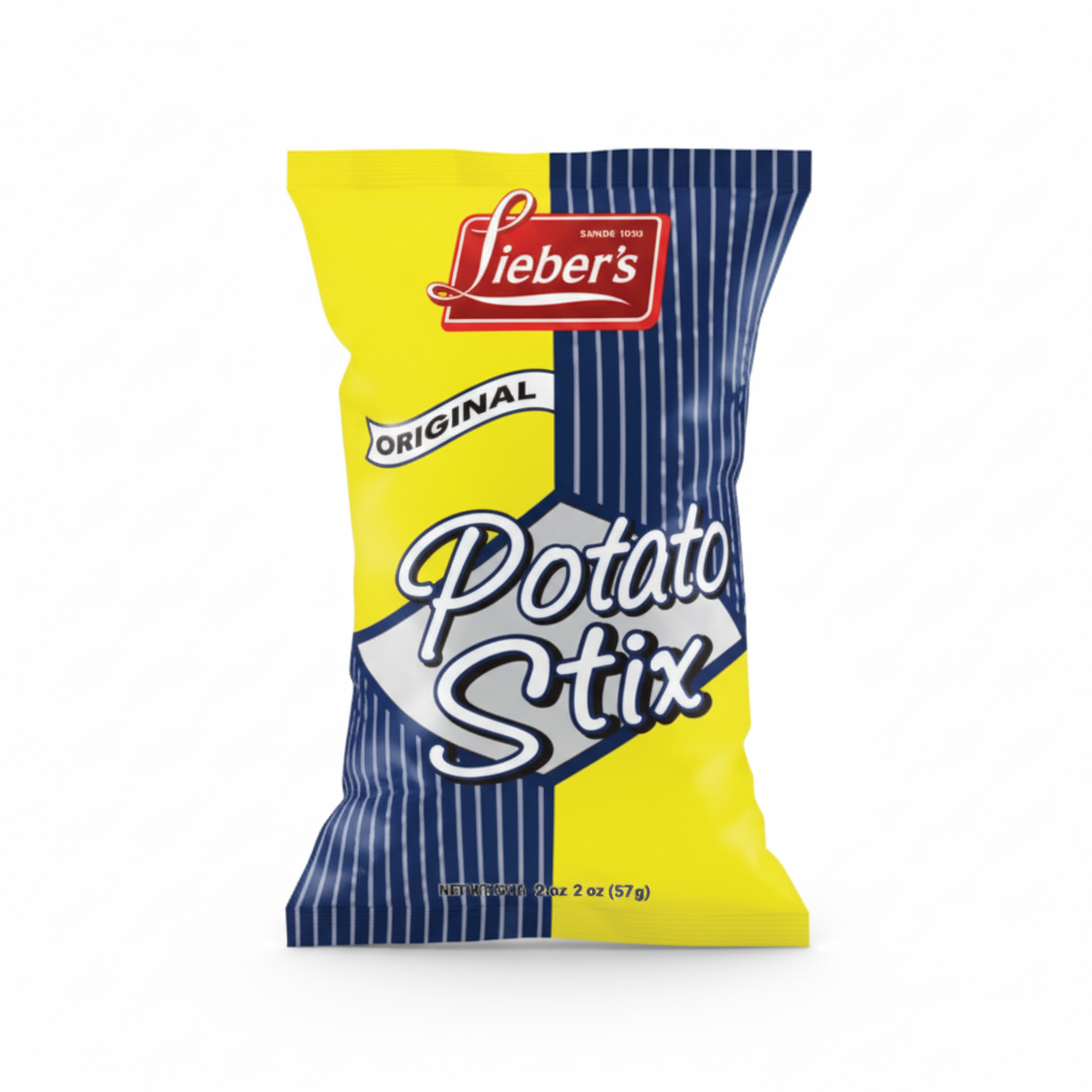 Pack of Lieber's Potato Stix on a white background