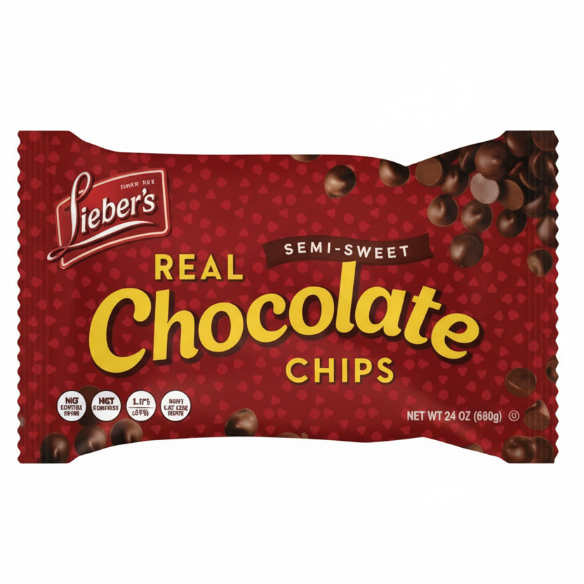 Lobster Real Chocolate Chips packaging on a white background