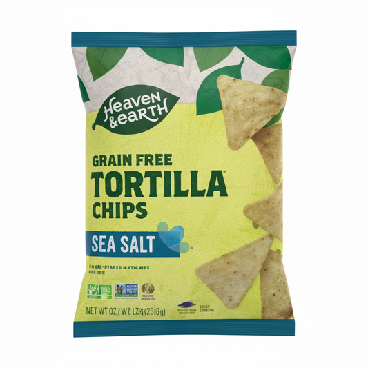 HEAVEN & EARTH SEA SALT TORTILLA CHIPS 4.5OZ - Passover
