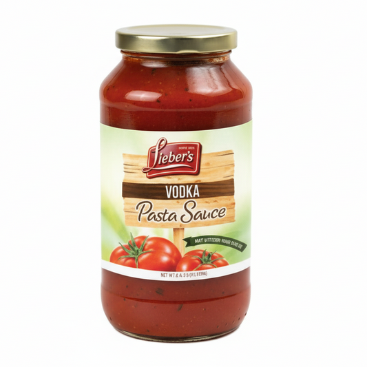 Jar of Heber's Vodka Pasta Sauce on a white background