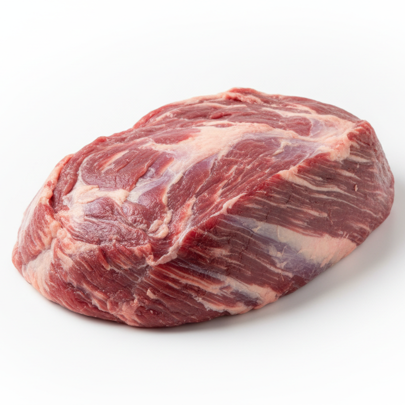 whole raw Big Minute Roast Meat On a Bright white background